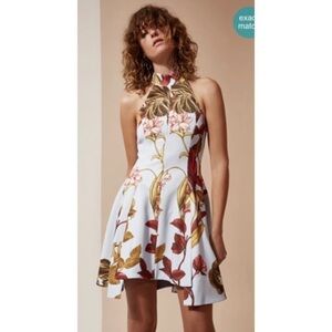 NWT C/MEO Collective Fusion Floral Light Blue Botanica Sleevless Cocktail Dress 